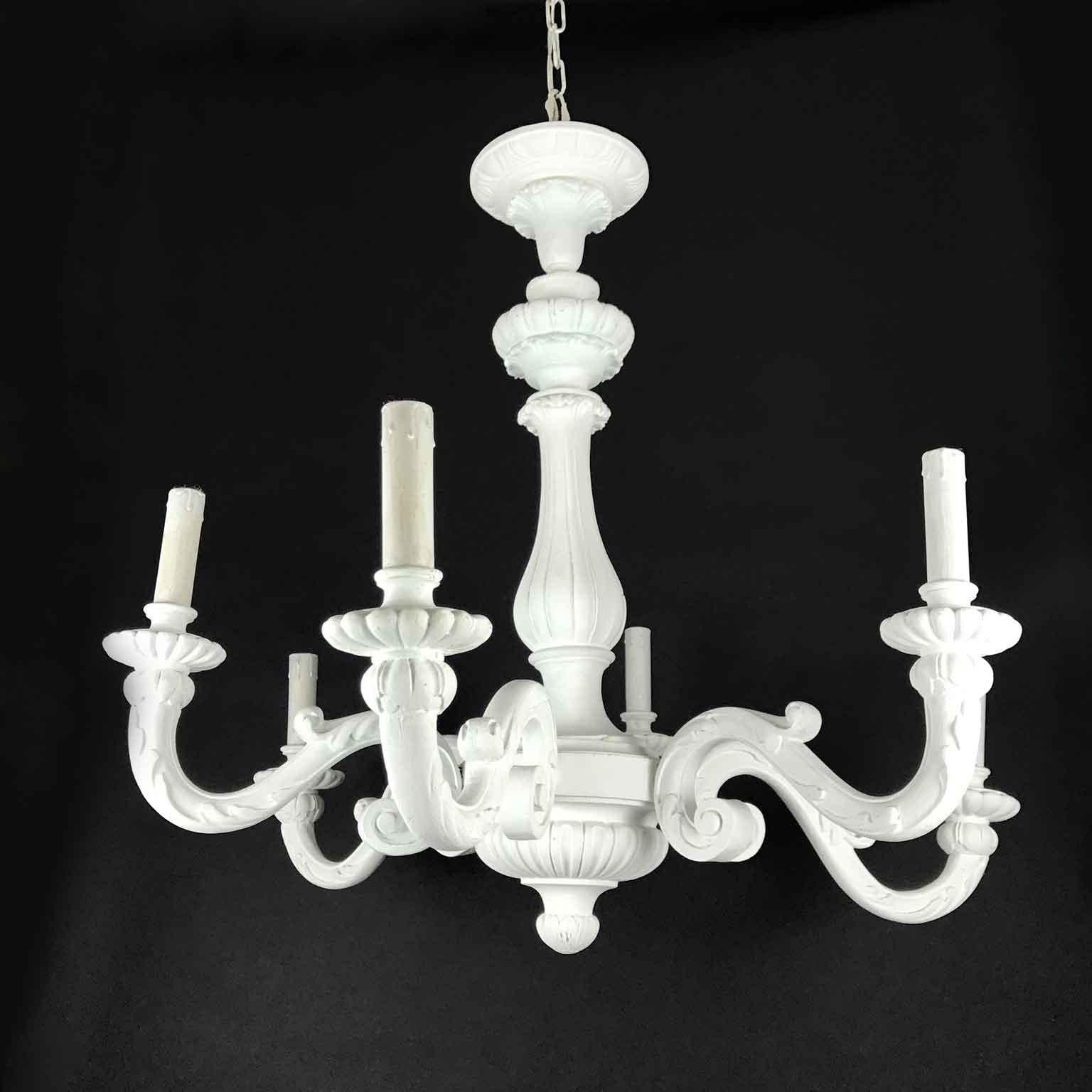 white painted chandelier