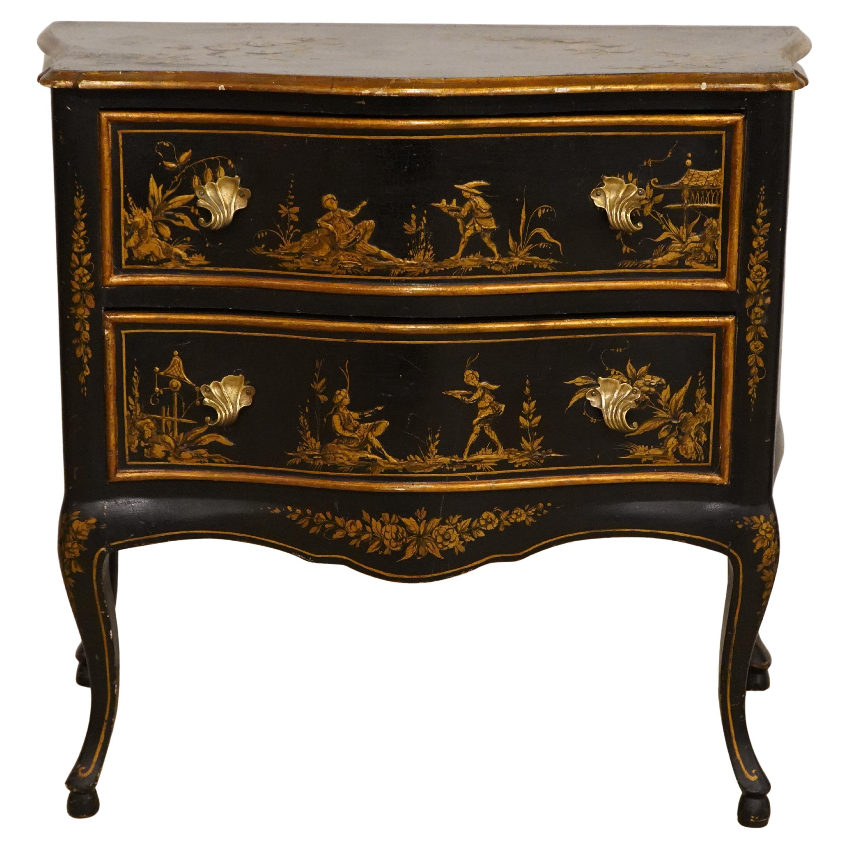 Commodo a due cassetti decorato in stile cineseria del XX secolo