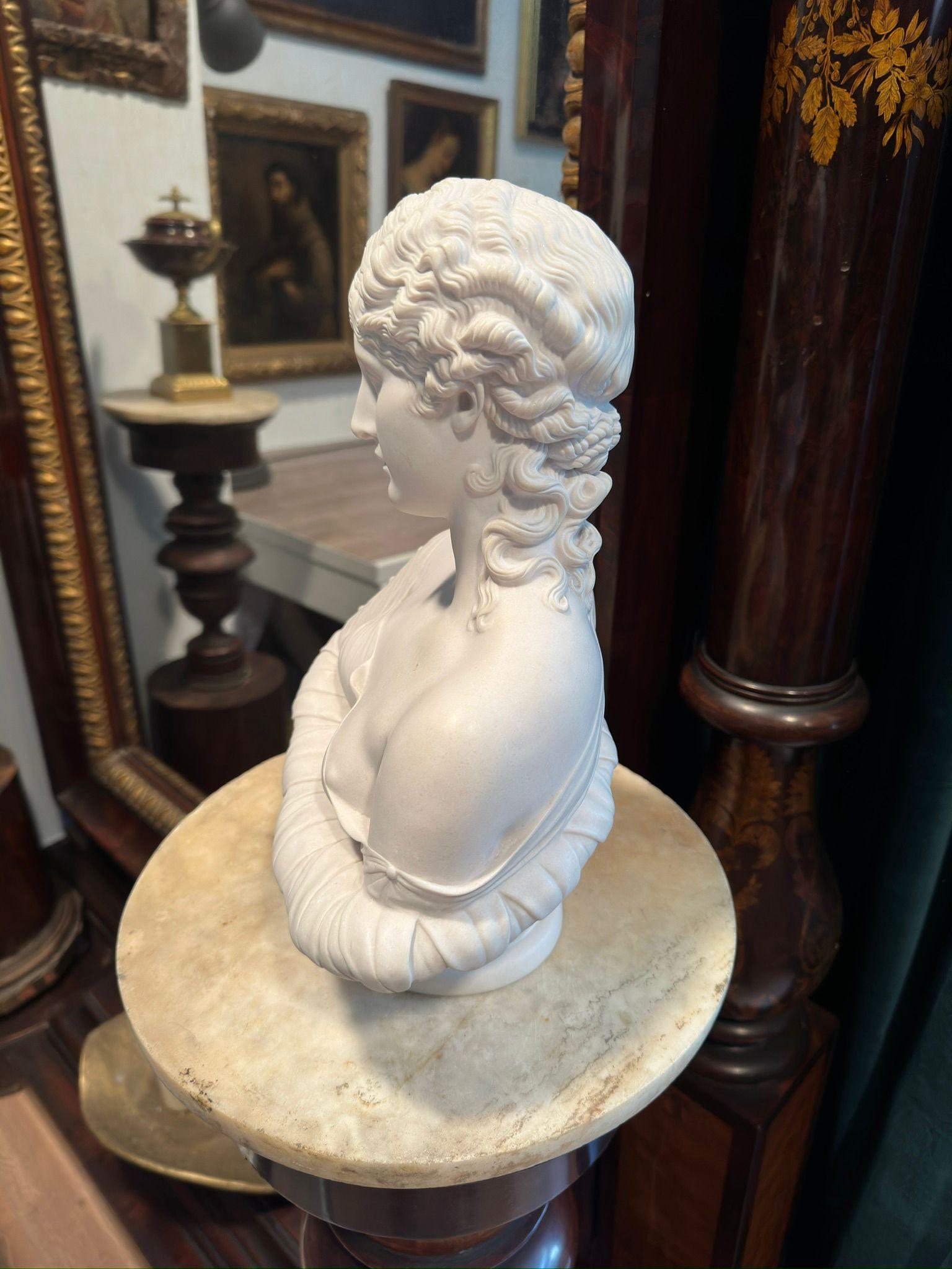 Hand-Crafted Italian 20th Century Composite Marble Bust of Clytie
