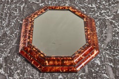 Italian 20th Century Faux-Tortoise Shell Mirror