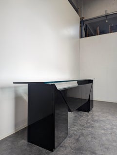 Italian 20th Century Glass and Lacquered by Luigi Gorgoni Mid-Century Sideboard