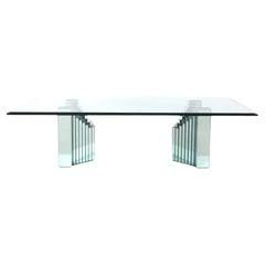 Mesa de centro italiana de cristal del siglo XX de Luigi Massoni Mesa de centro moderna de mediados de siglo
