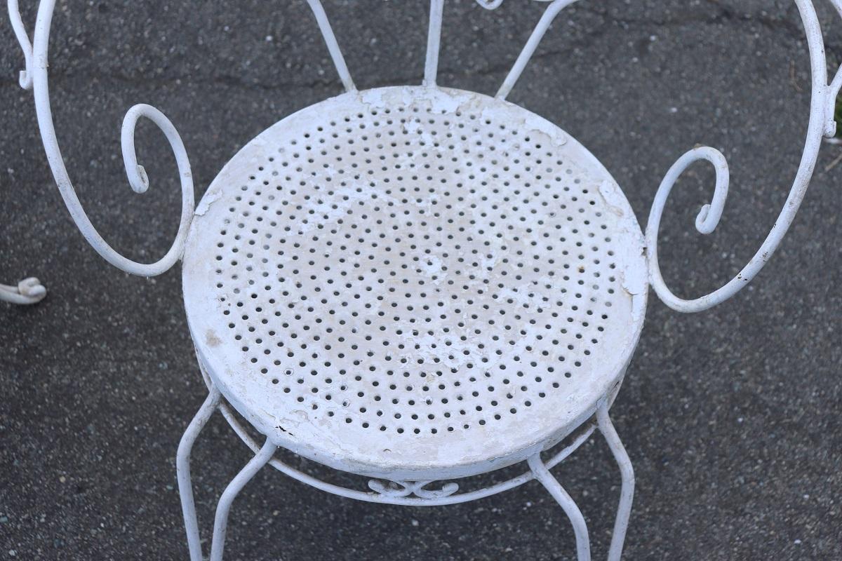 Set da giardino in ferro del XX secolo con 6 poltrone e tavolo rotondo in vendita 5