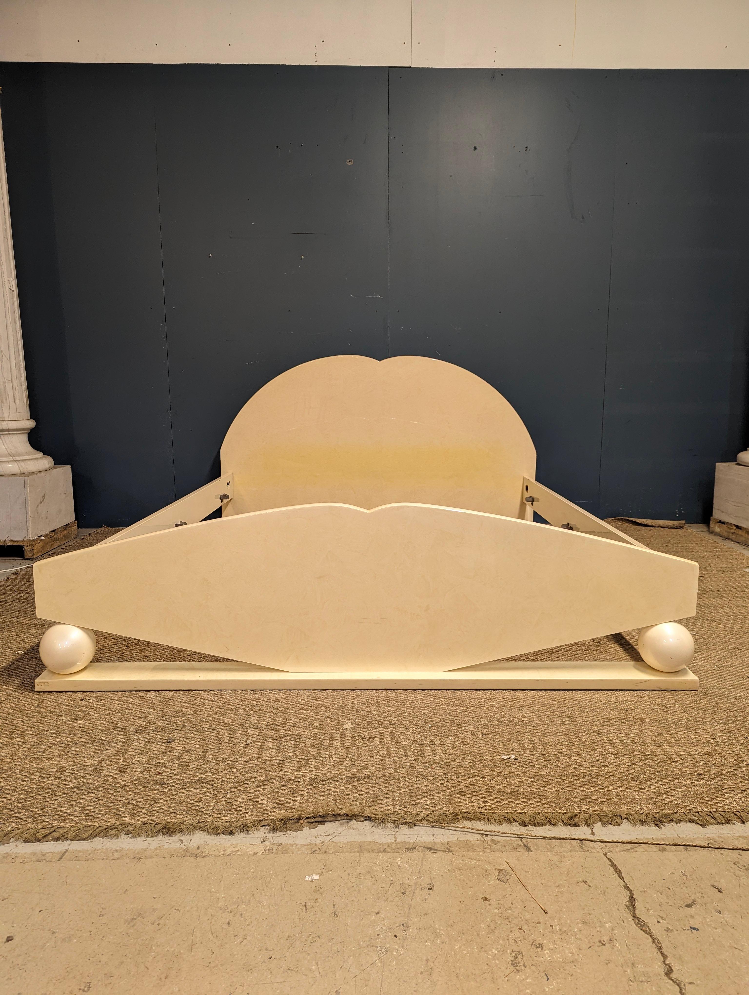 Italian 20th Century Lacquered by Jean Claude Mahey Mid-Century Modern Bed Frame For Sale 4
