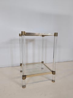 Italian 20th Century Metal and Plexiglass Mid-Century Modern Side Table