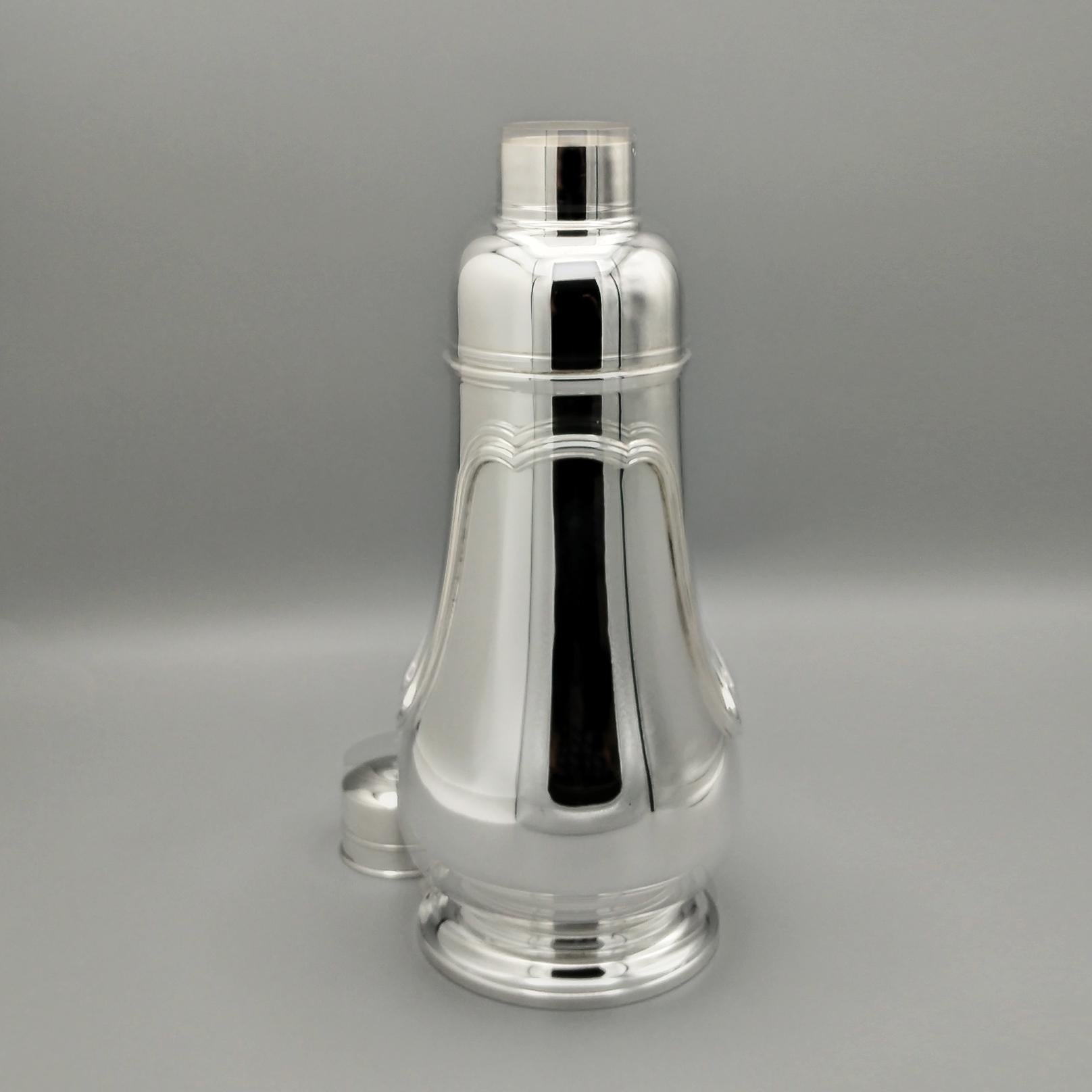 Coctelera 800 de plata maciza italiana del siglo XX en venta 5