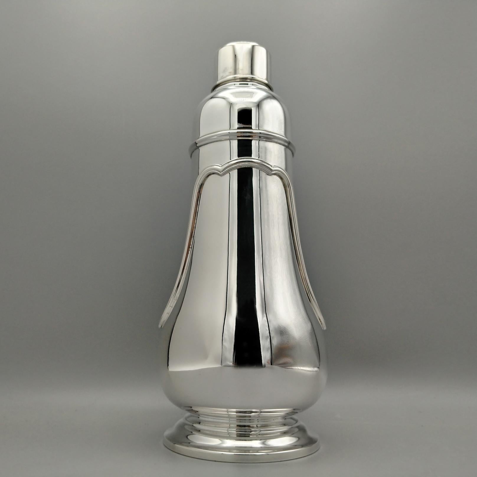 Coctelera 800 de plata maciza italiana del siglo XX Italian en venta