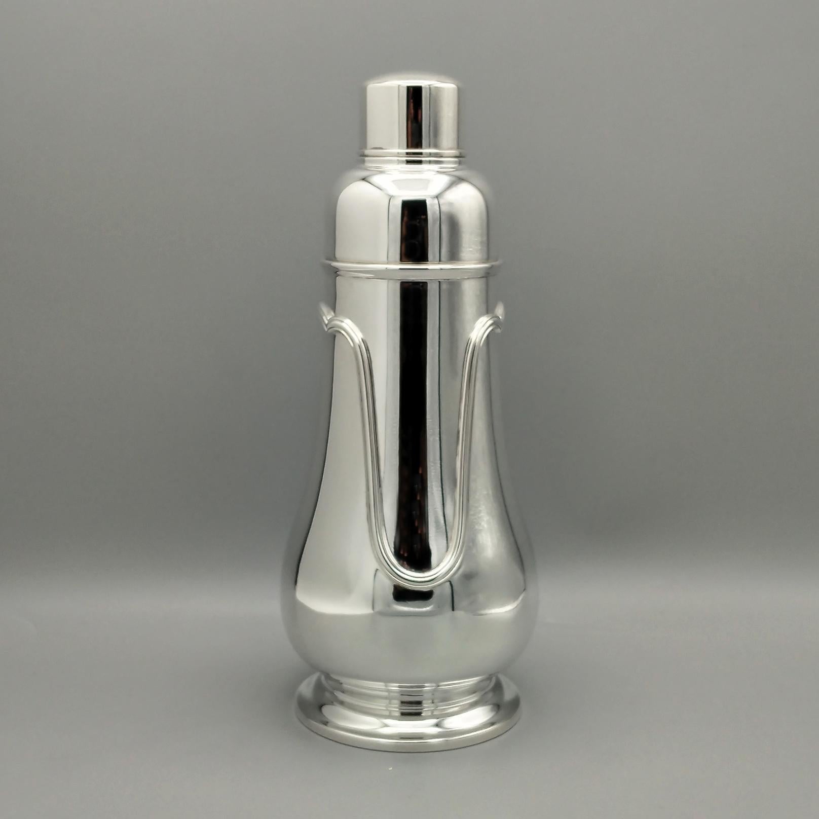 Coctelera 800 de plata maciza italiana del siglo XX Hecho a mano en venta