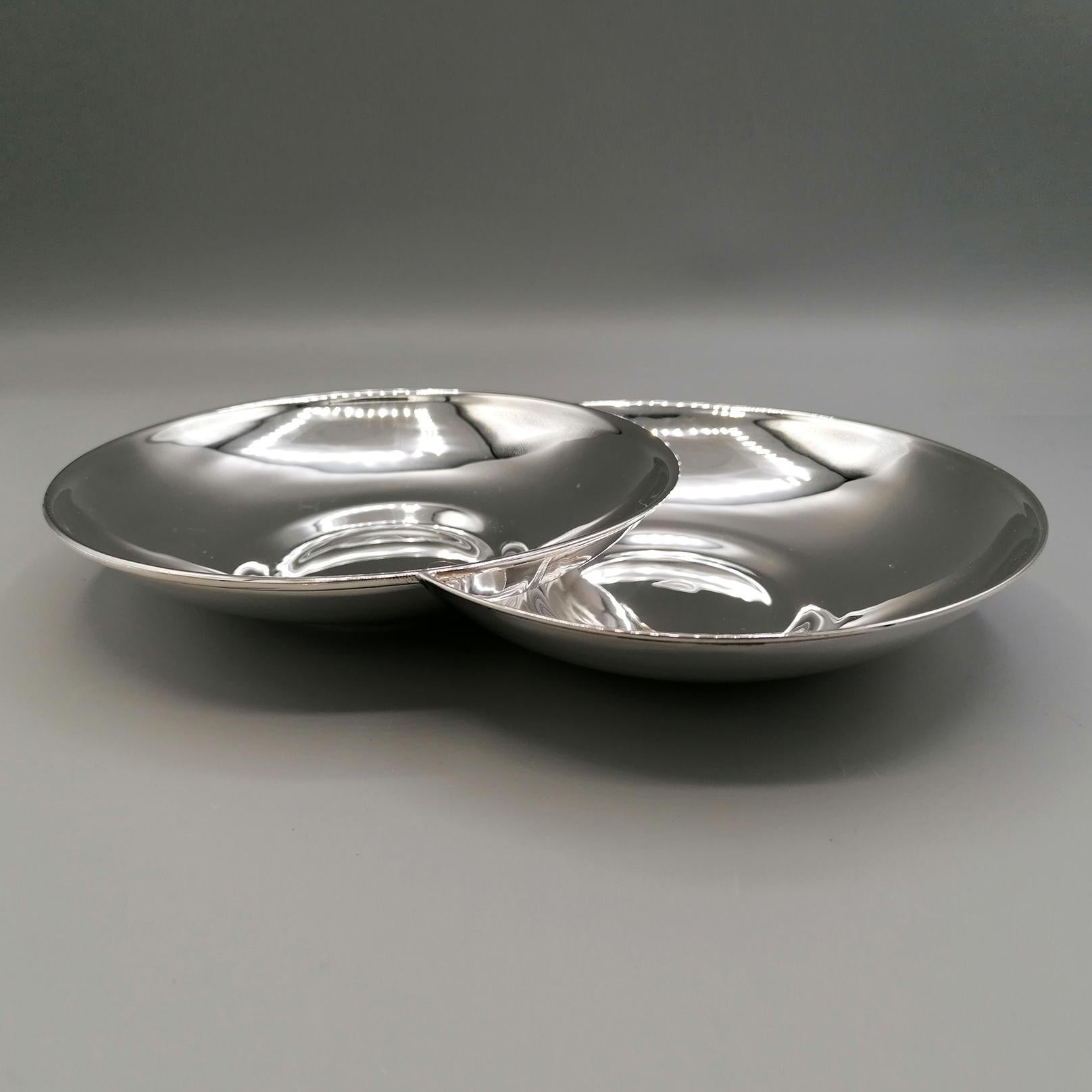 Italian 20th Century Solid Silver Breakfast Cup with Double Saucer and Spoon For Sale 5