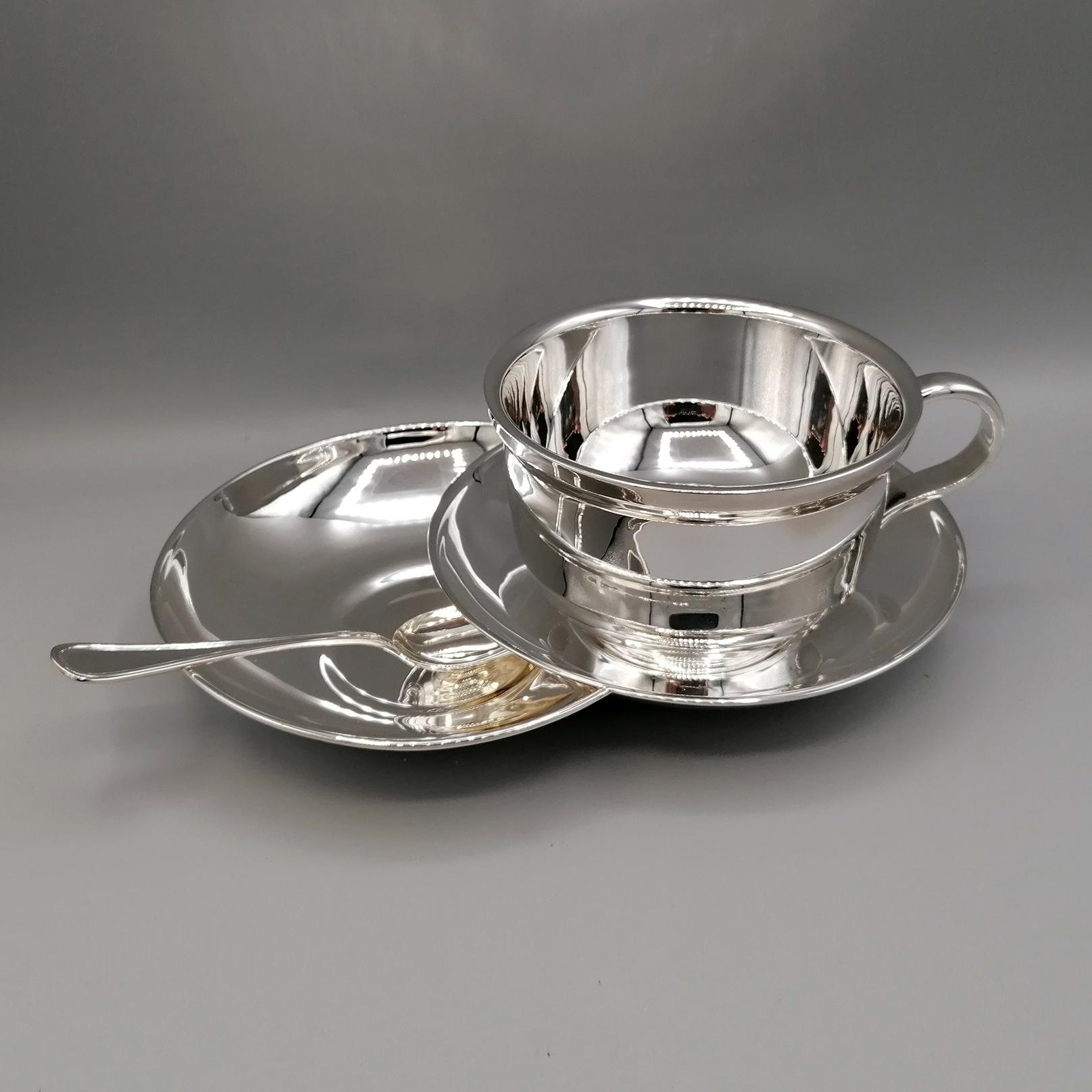 venice mirror cup with a saucer & spoon