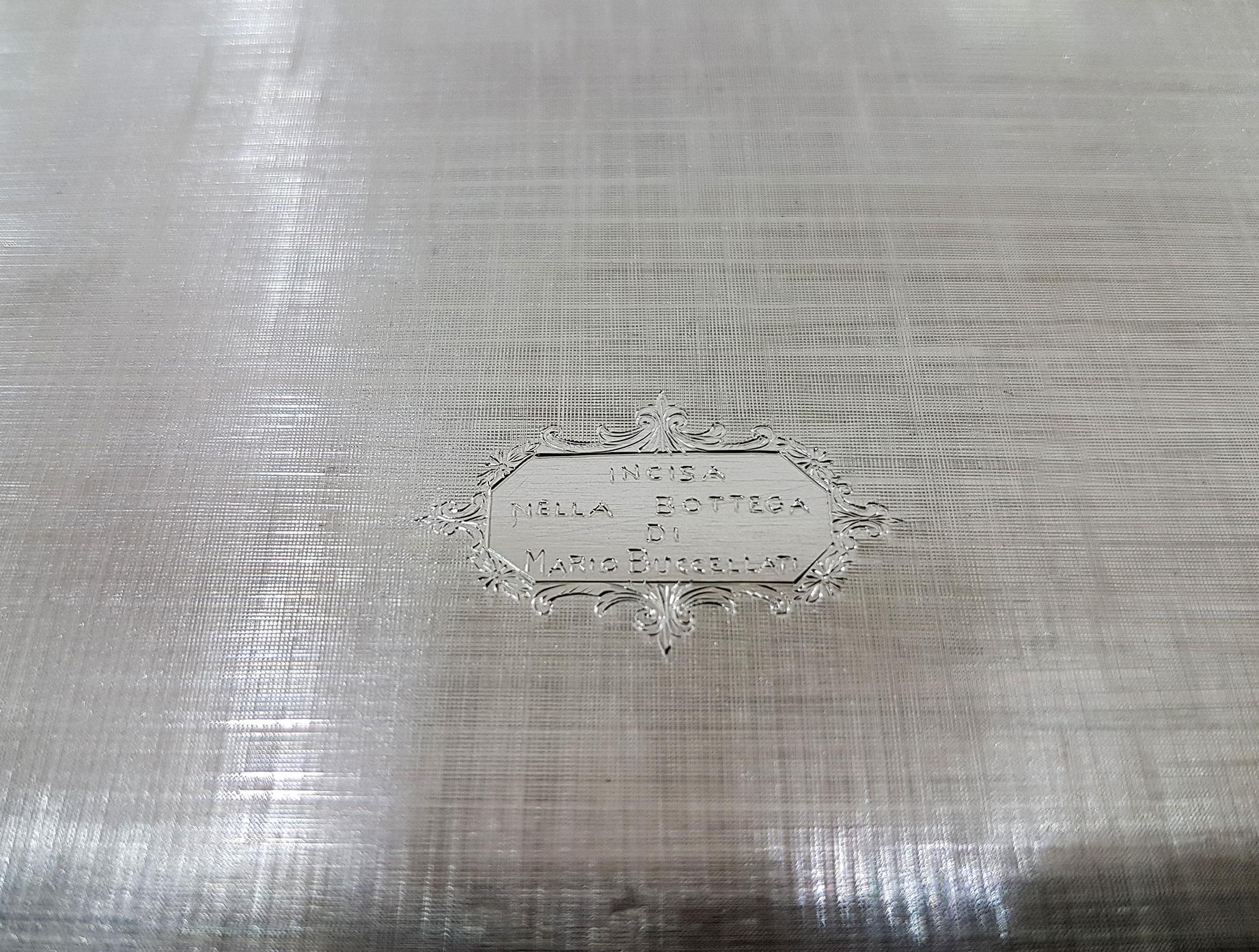Italian 20th Century Sterling Silver Mario Buccellati Rectangular Table Box 7