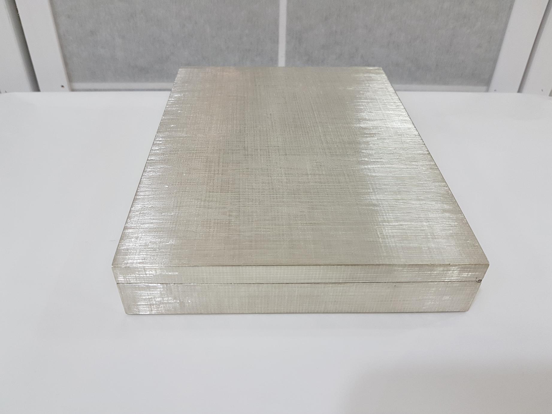 Hand-Crafted Italian 20th Century Sterling Silver Mario Buccellati Rectangular Table Box