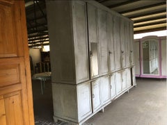 Italian 20th Century Very Large Industrial Cabinet or Wardrobe in Painted Wood
