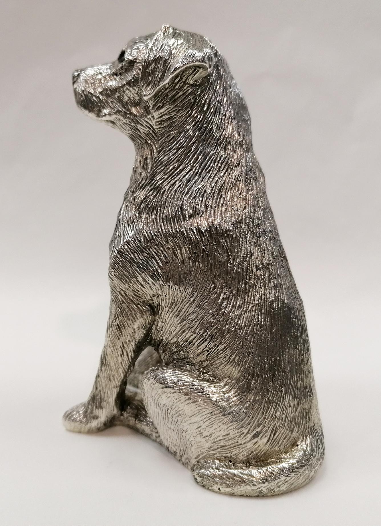 Cast Italian Sterling Silver Dog Labrador Retriever by Arval Argenti Valenza