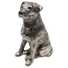 Vintage Italian Sterling Silver Dog Labrador Retriever by Arval Argenti Valenza