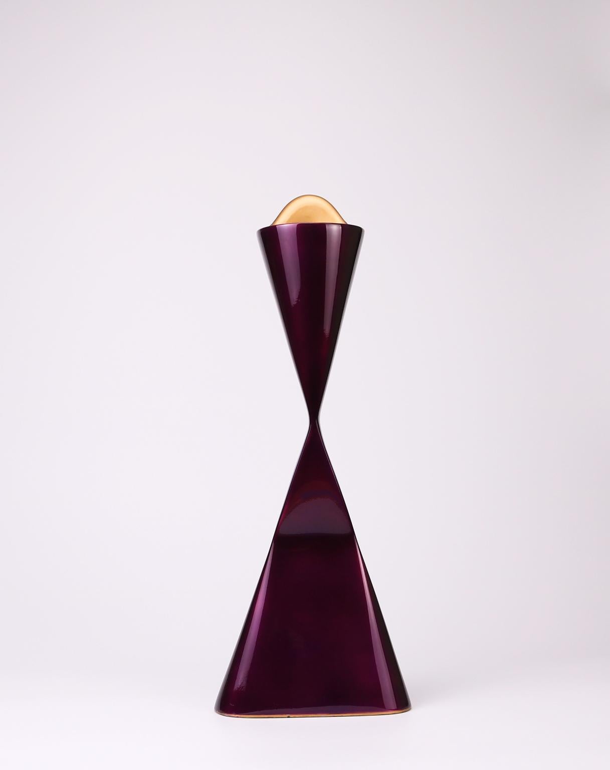 Italian 21st Century, Transparent Purple and Copper Lacquered Ceramic Sculpture (Italienisch) im Angebot