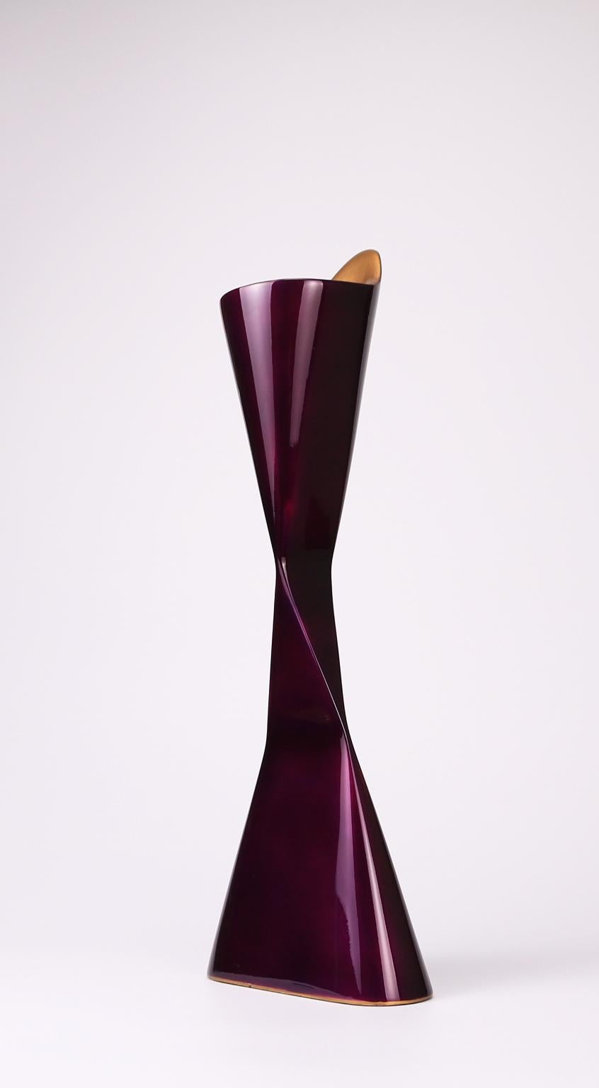 Italian 21st Century, Transparent Purple and Copper Lacquered Ceramic Sculpture For Sale 1