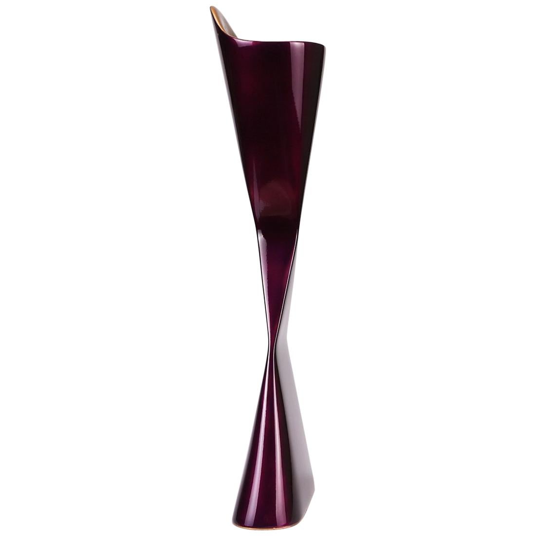 Italian 21st Century, Transparent Purple and Copper Lacquered Ceramic Sculpture For Sale