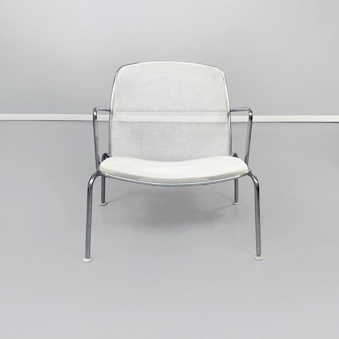 Post-Modern Italian 21st Century White Metal Steel Web Armchairs by Citterio for B&B, 2000s For Sale