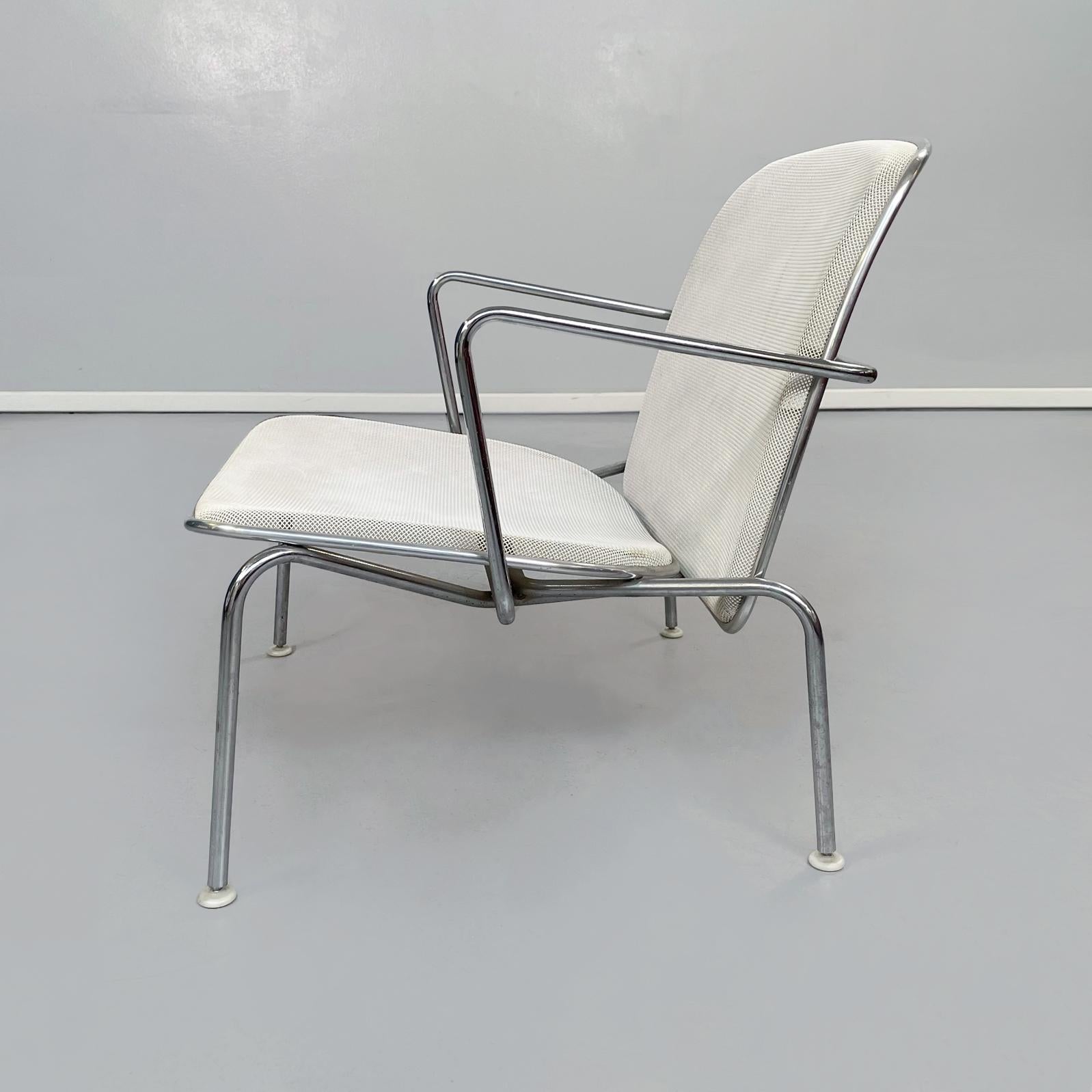 Italian 21st Century White Metal Steel Web Armchairs by Citterio for B&B, 2000s In Good Condition For Sale In MIlano, IT