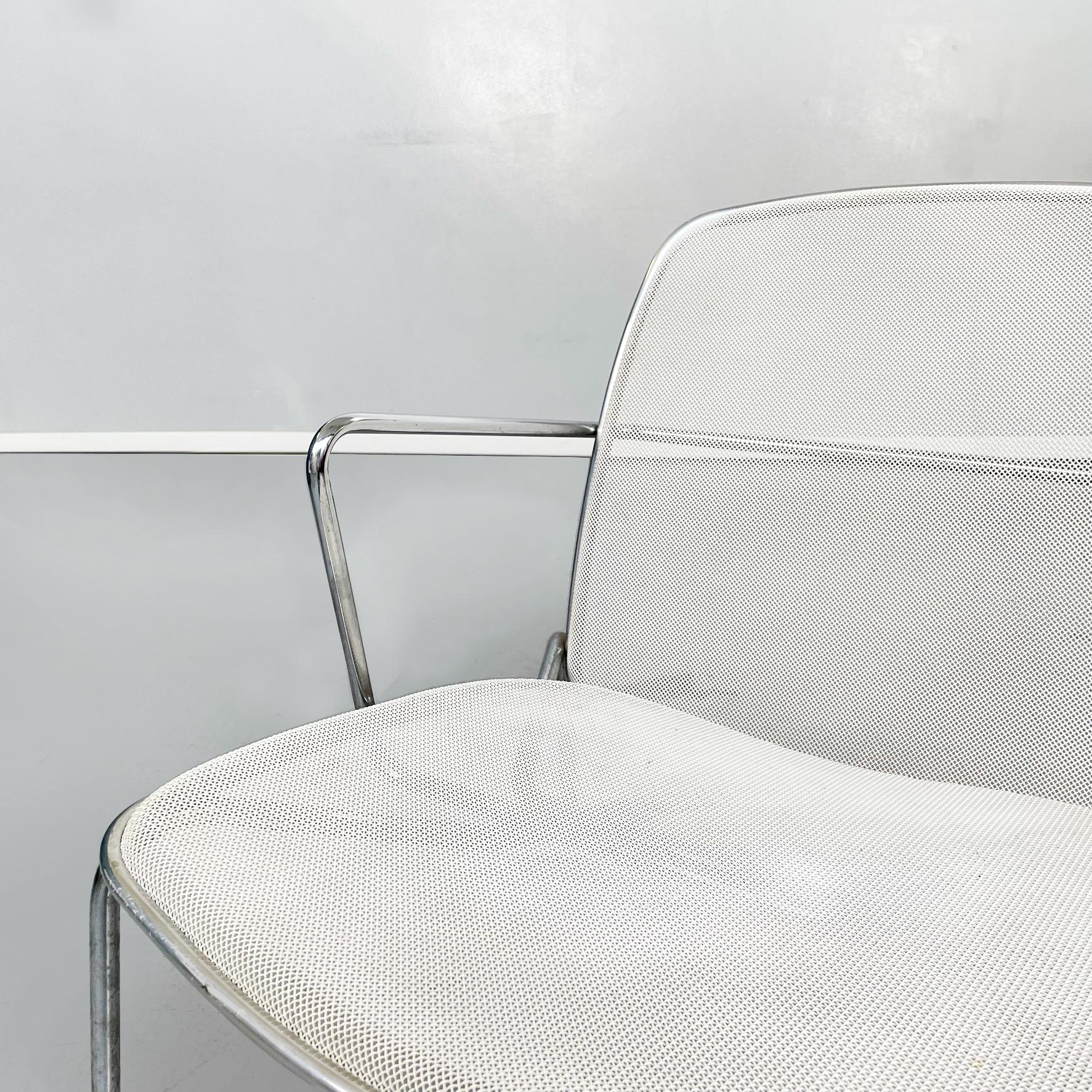 Italian 21st Century White Metal Steel Web Armchairs by Citterio for B&B, 2000s For Sale 1