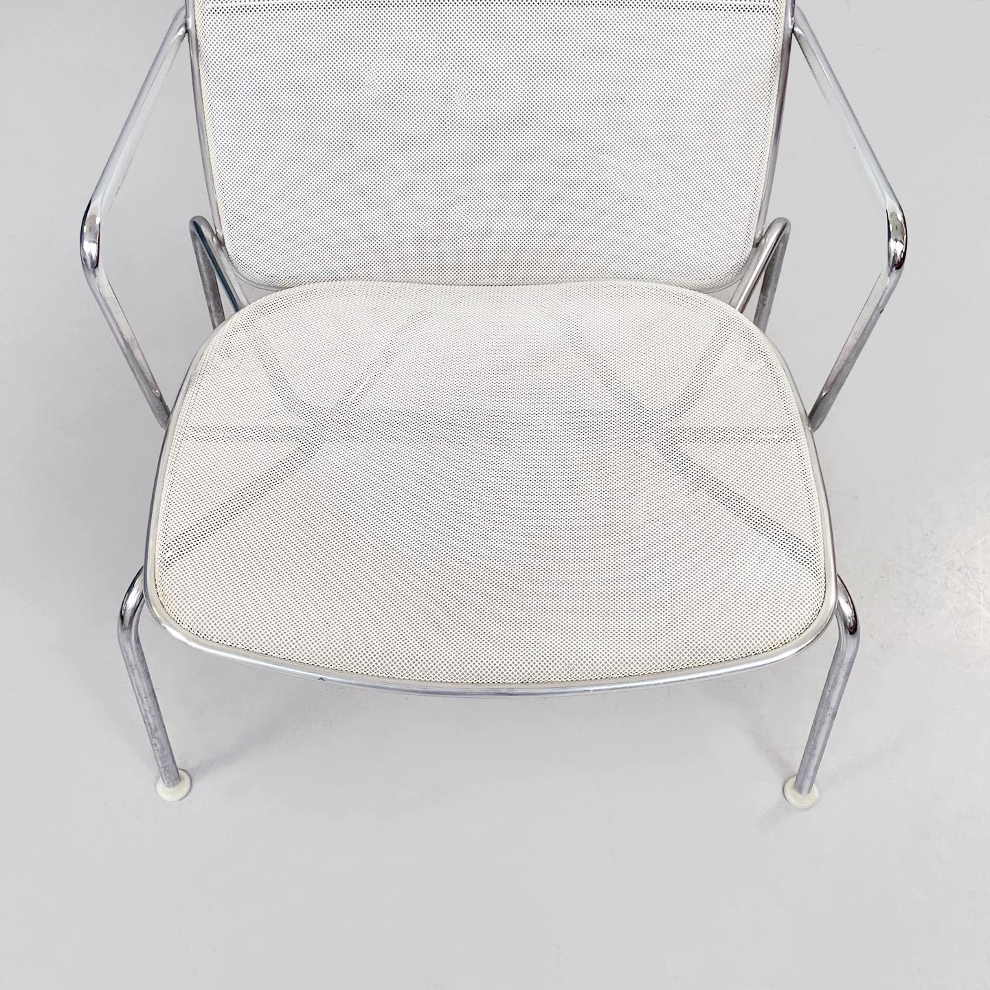 Italian 21st Century White Metal Steel Web Armchairs by Citterio for B&B, 2000s For Sale 3