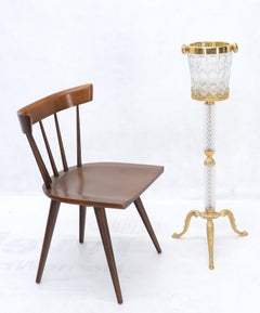 Italian 24-Karat Gold-Plated Cut Glass Champagne Stand Cooler Serving Bucket