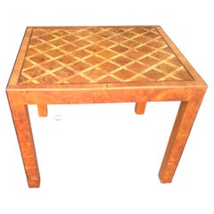 Vintage 27" Italian Parquetry Parson Table