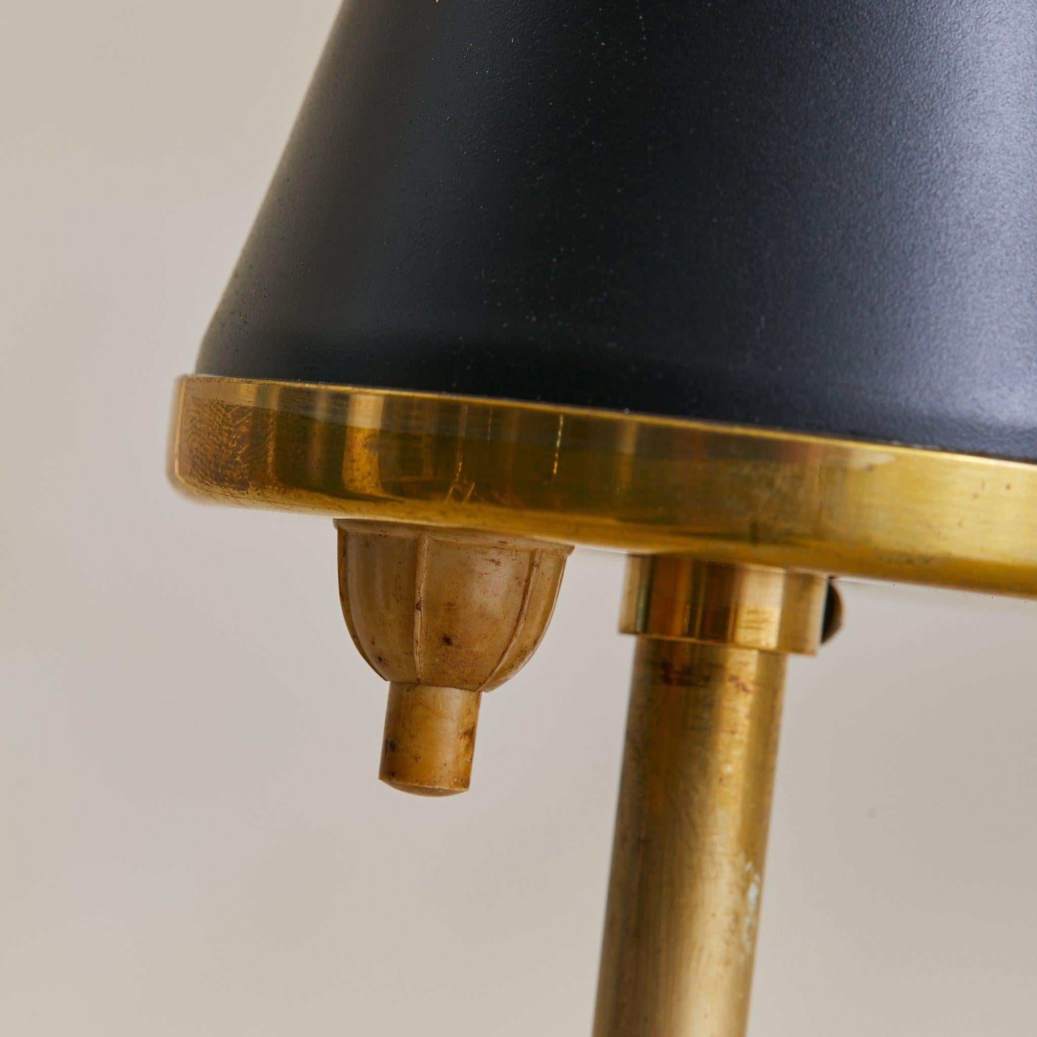 Italian 3-Arm Black Metal Floor Lamp with Opaline Diffusers, 1950s For Sale 1