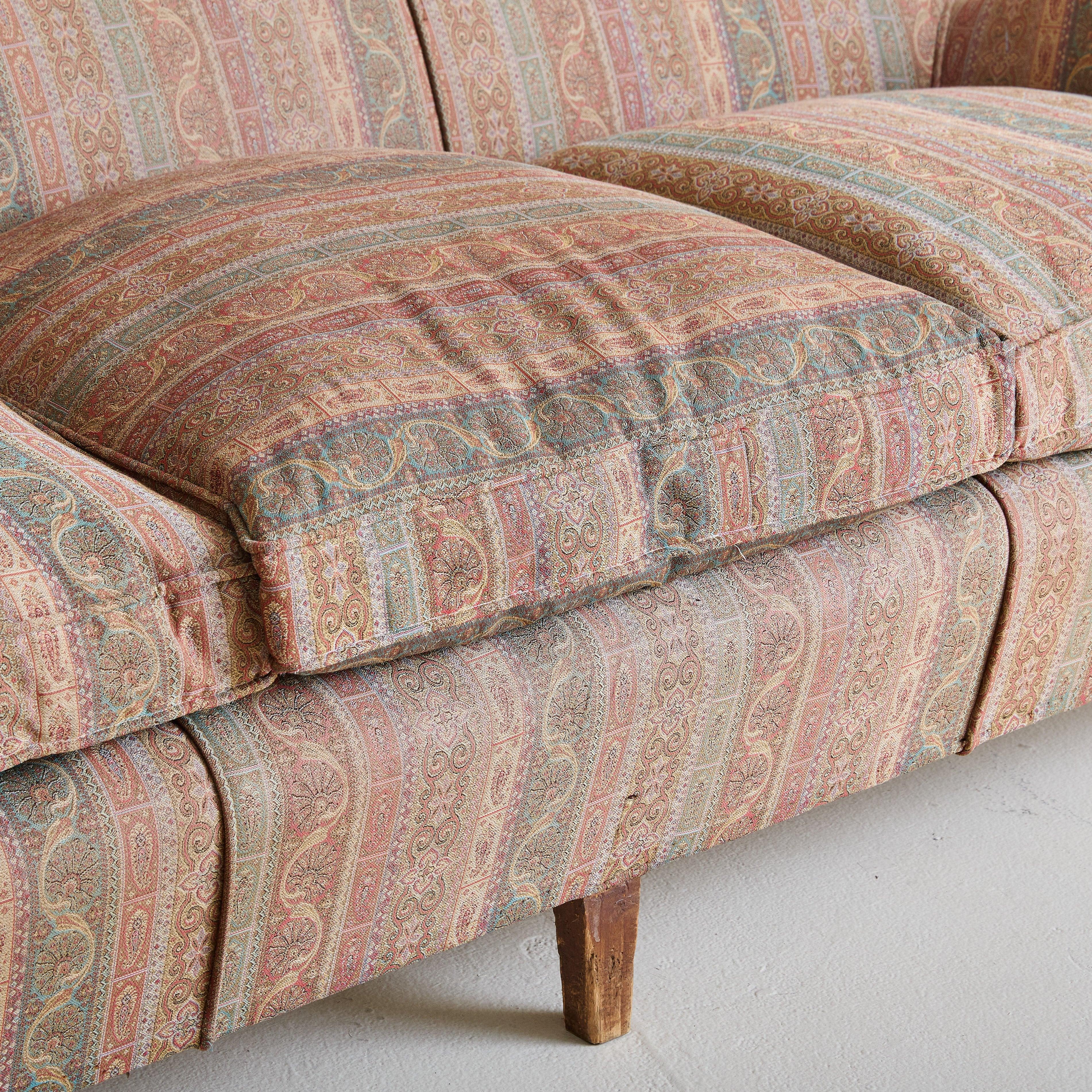Italian 3-Seat Sofa with Original Paisley Upholstery, 1960s im Angebot 2