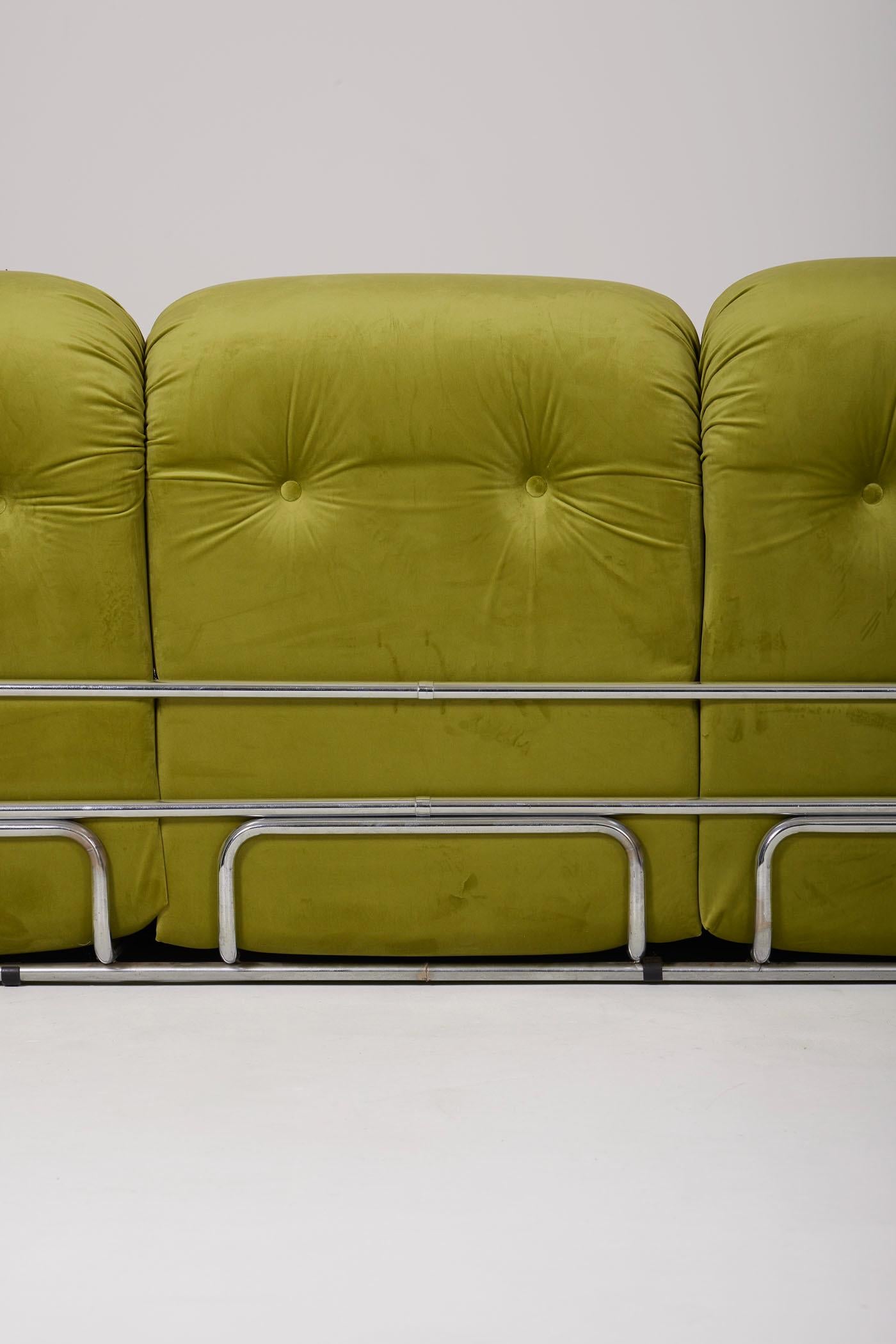 Textile Italian 3-seater sofa For Sale