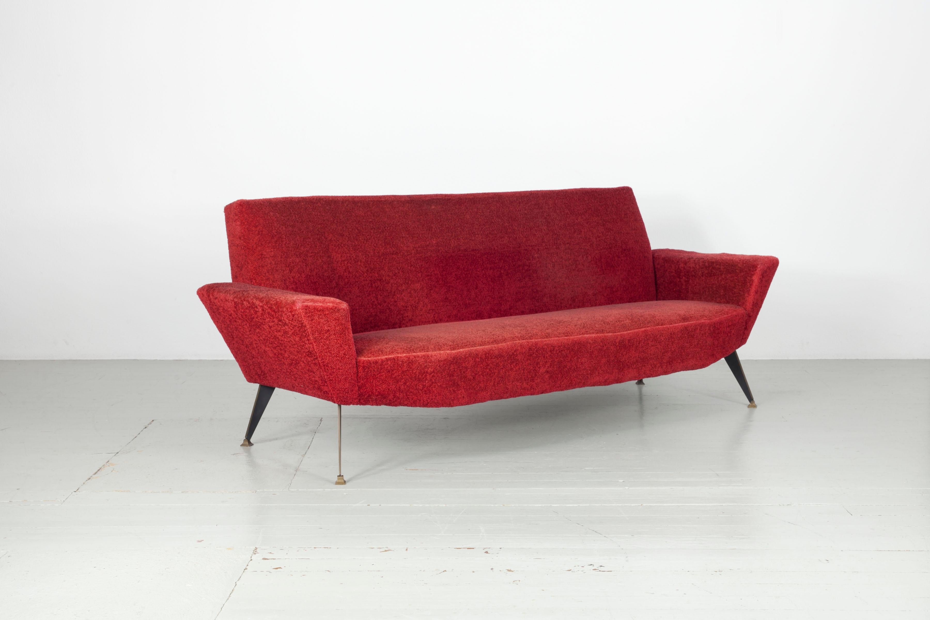 20th Century Italian 3 Seater Sofa from the 1950s, Design Lenzi, Studio Tecnico A.P.A. For Sale