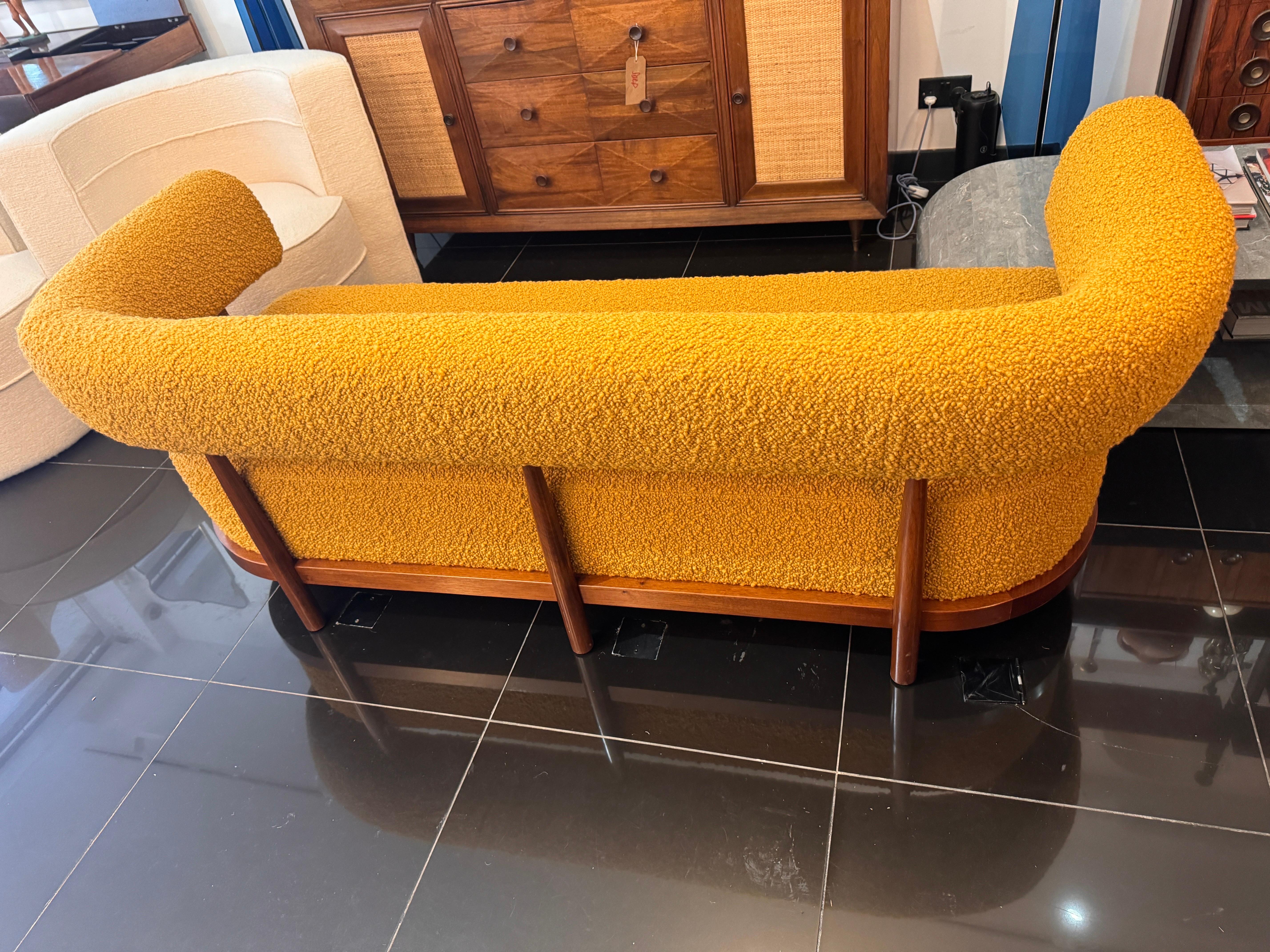 Hand-Woven Italian 3 seater sofa in lambs wool boucle