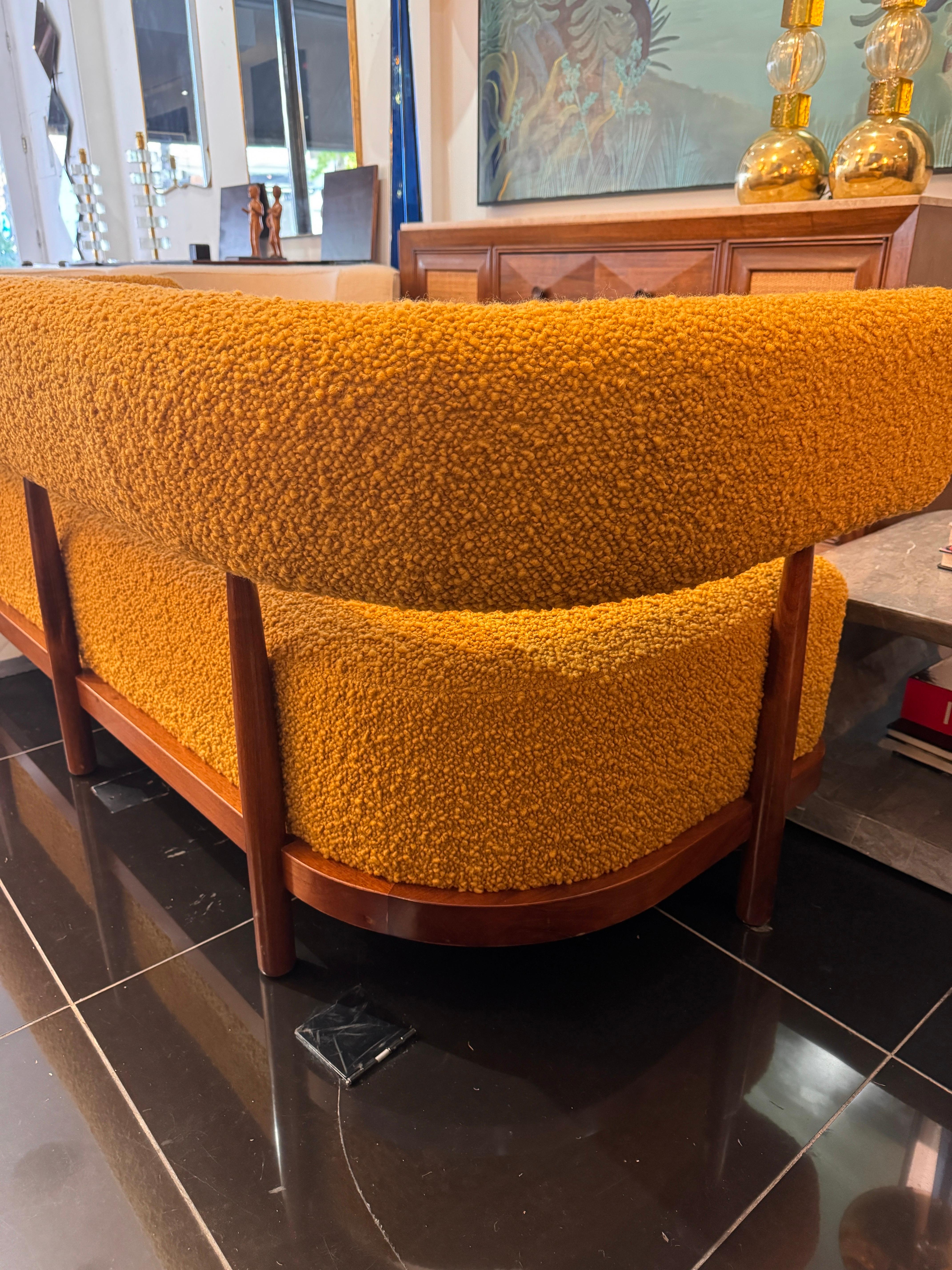 Bouclé Italian 3 seater sofa in lambs wool boucle