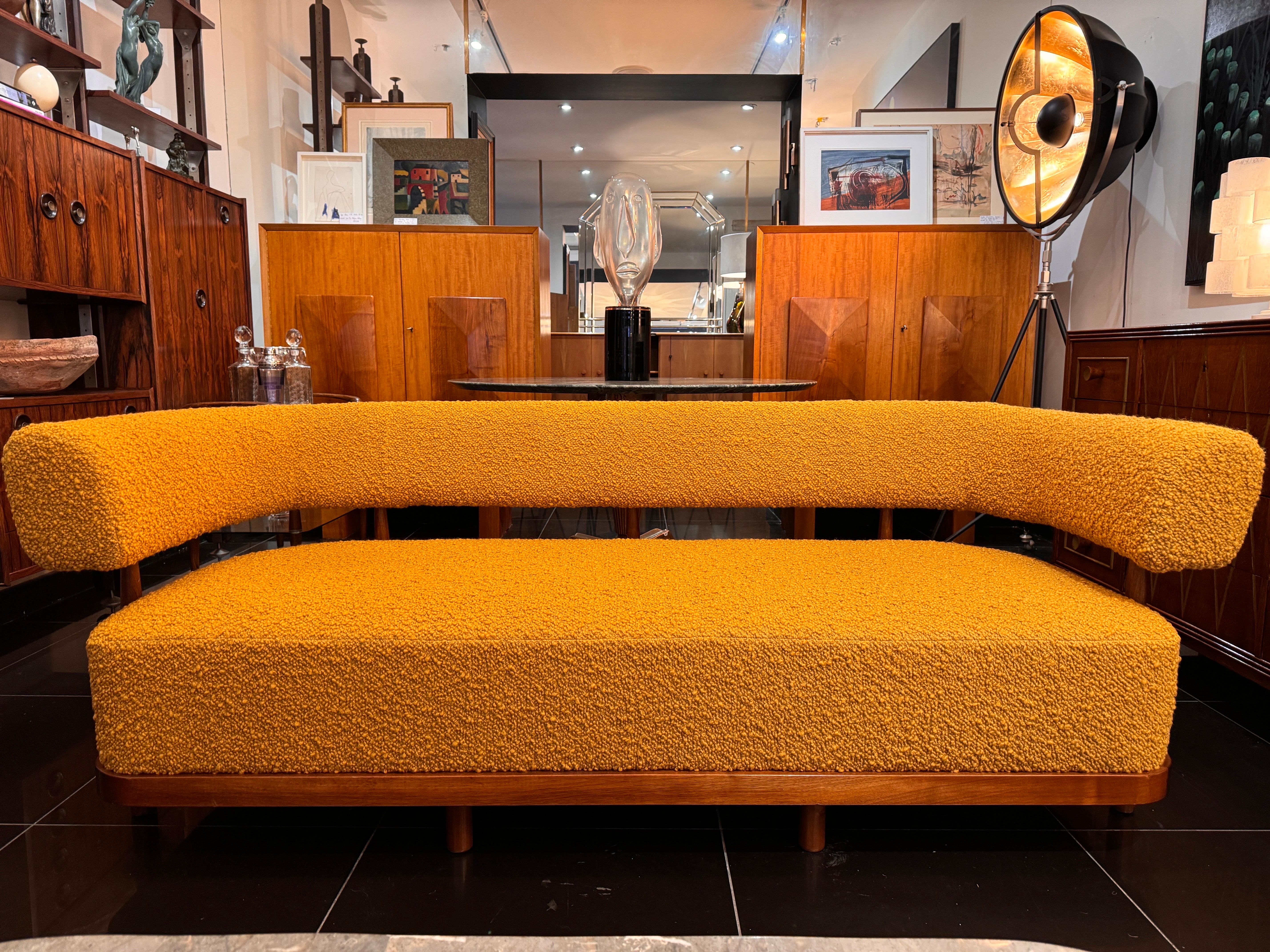 Italian 3 seater sofa in lambs wool boucle 1