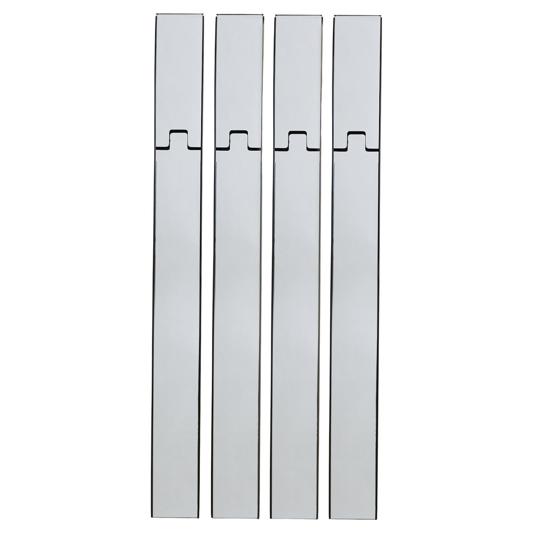 Italian 4-Piece ‘Gronda’ Wall Mirror + Coat Rack by Luciano Bertoncini, 1972