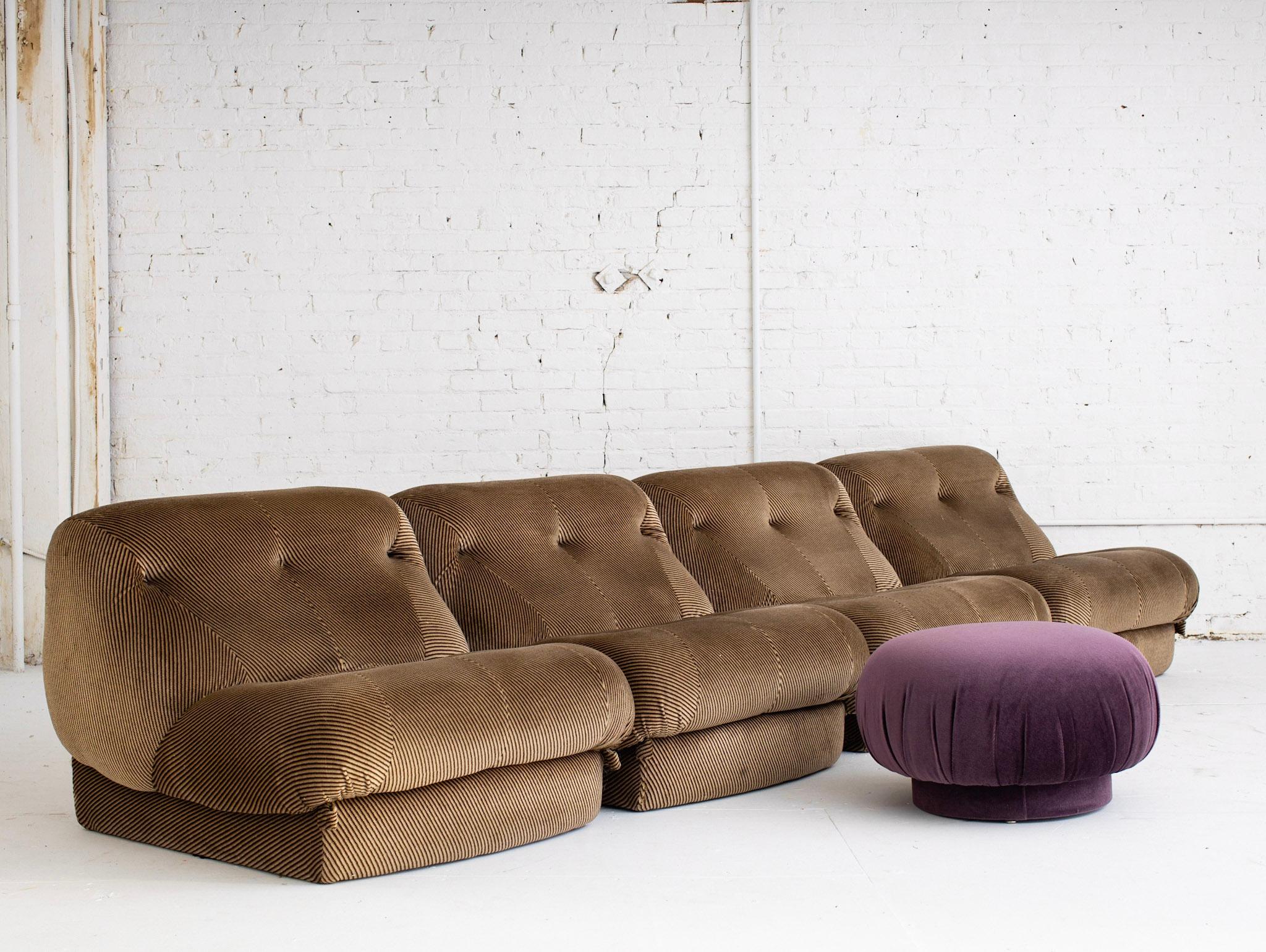 Italian 4 Piece Modular Sectional Attributed to Rino Maturi for Mimo Leone and C 14