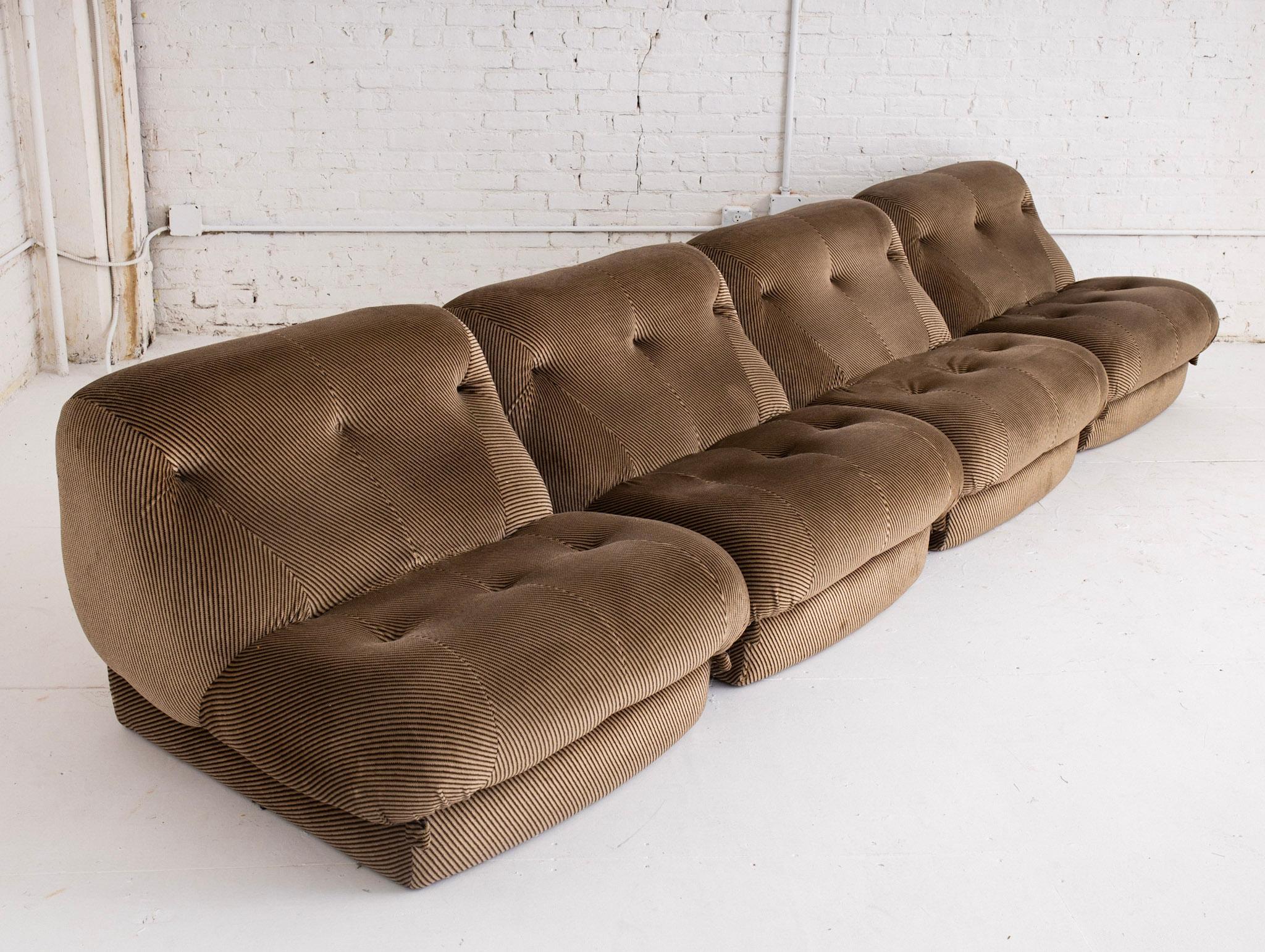 Space Age Italian 4 Piece Modular Sectional Attributed to Rino Maturi for Mimo Leone and C
