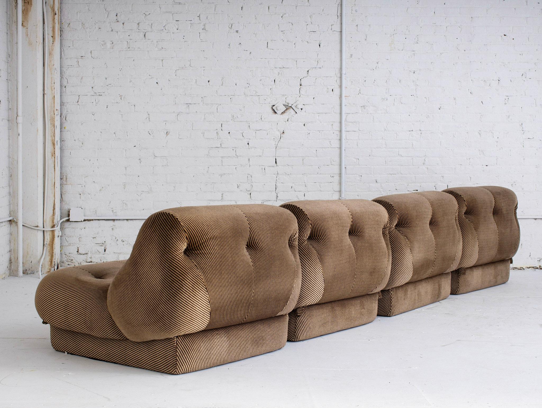 20th Century Italian 4 Piece Modular Sectional Attributed to Rino Maturi for Mimo Leone and C