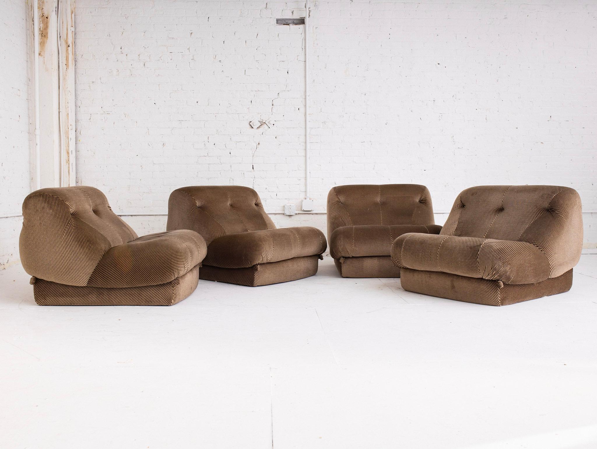 Italian 4 Piece Modular Sectional Attributed to Rino Maturi for Mimo Leone and C 1