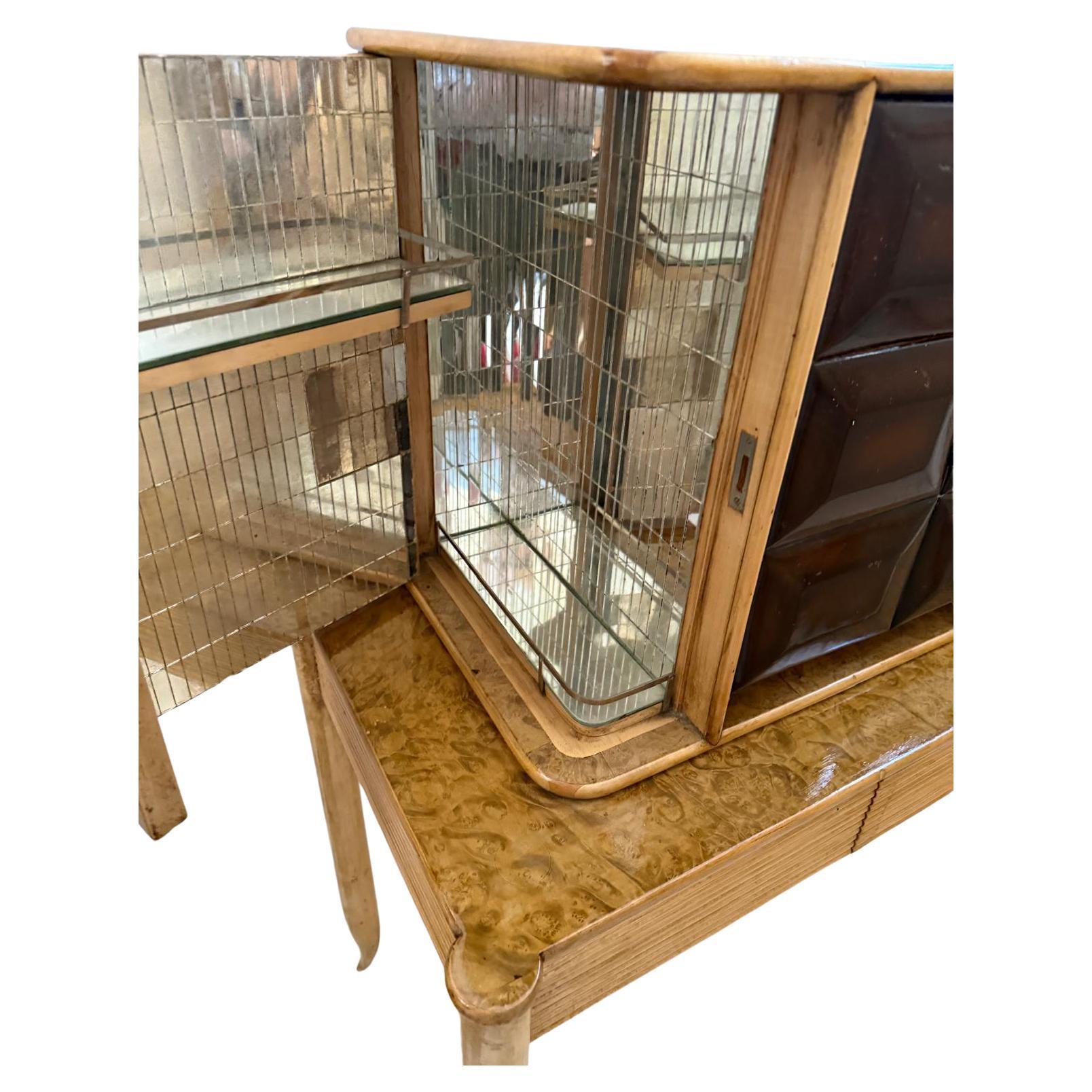 Lucidato Bar a secco in stile Art Deco degli anni 40 in vendita