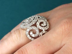 Italian 5.08 Carat Diamond and White Gold Cocktail Ring