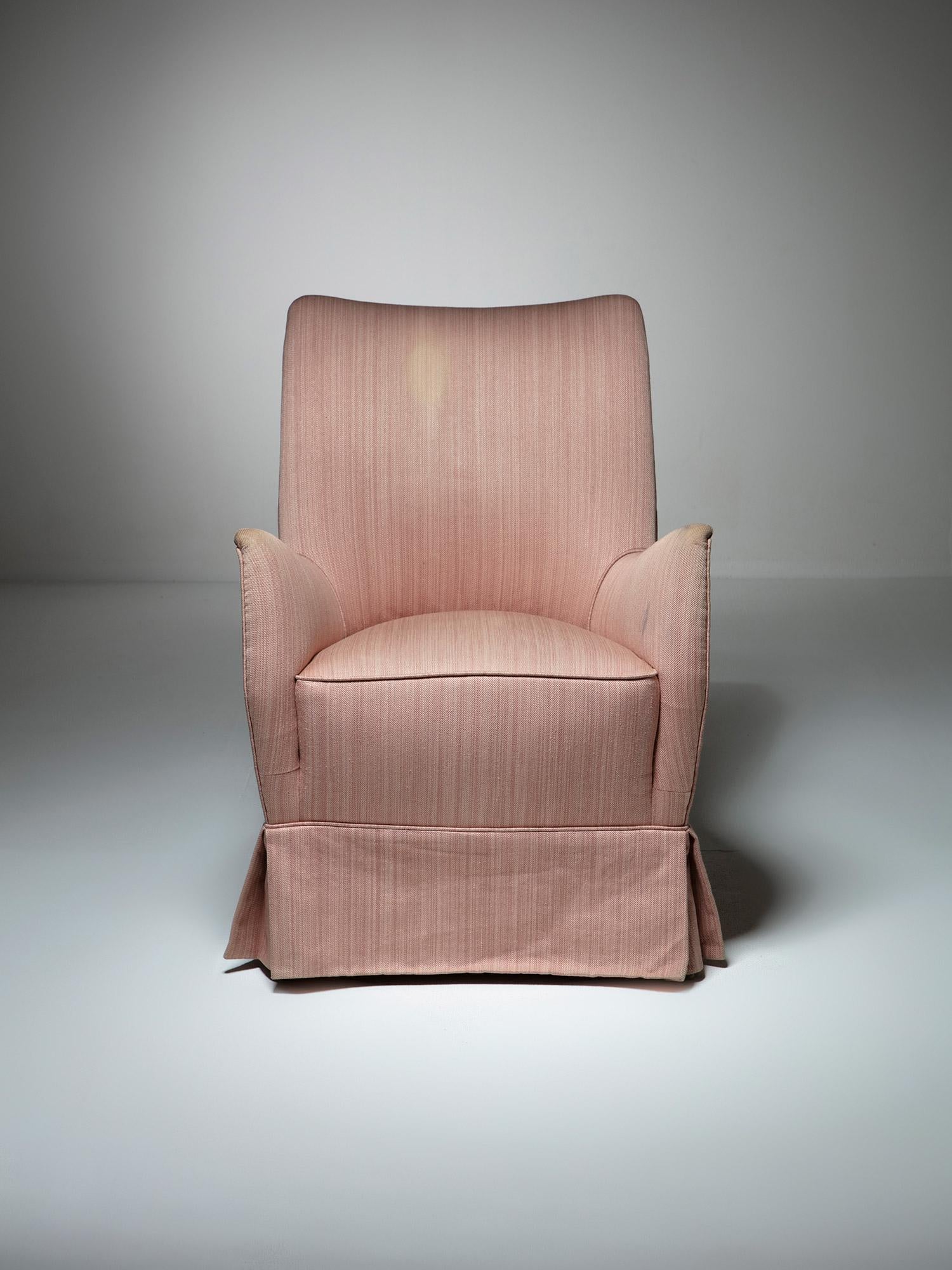 Fabric Italian 50s Easy Chair For Sale