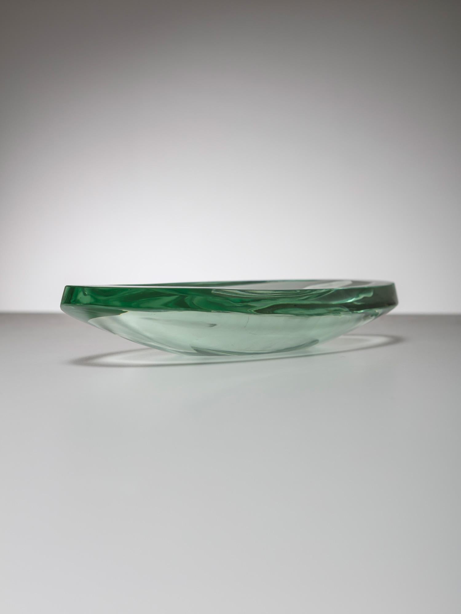 Mid-Century Modern Italian 50s Green Nile Glass Tray