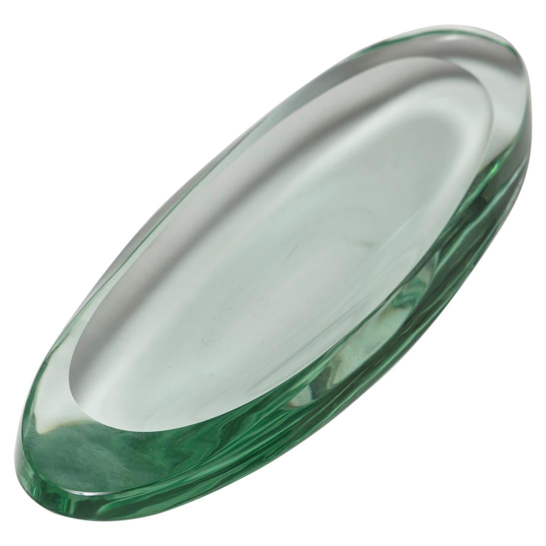 Italian 50s Green Nile Glass Tray