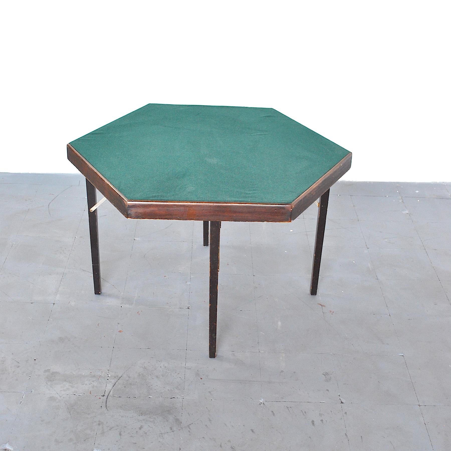 Italienischer 50er Jahre Sechseckiger Spieltisch im Zustand „Gut“ im Angebot in bari, IT