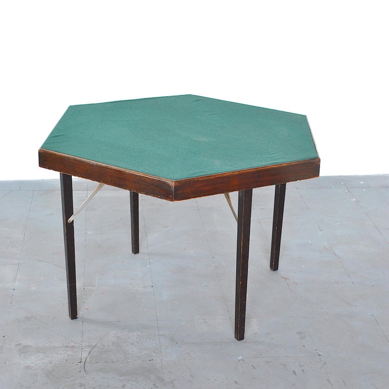 Mid-20th Century Italian 50s Hexagonal Playing Table For Sale