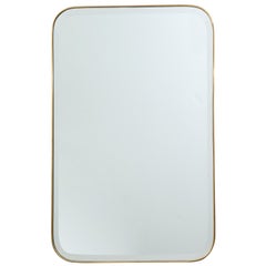 Italian 50’s Modernist Mirror w/ Brass Frame & Bevelled glass
