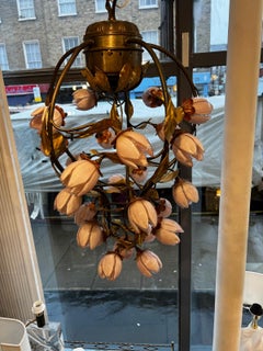 Italienischer 50er Jahre Murano Glas Flora Kronleuchter