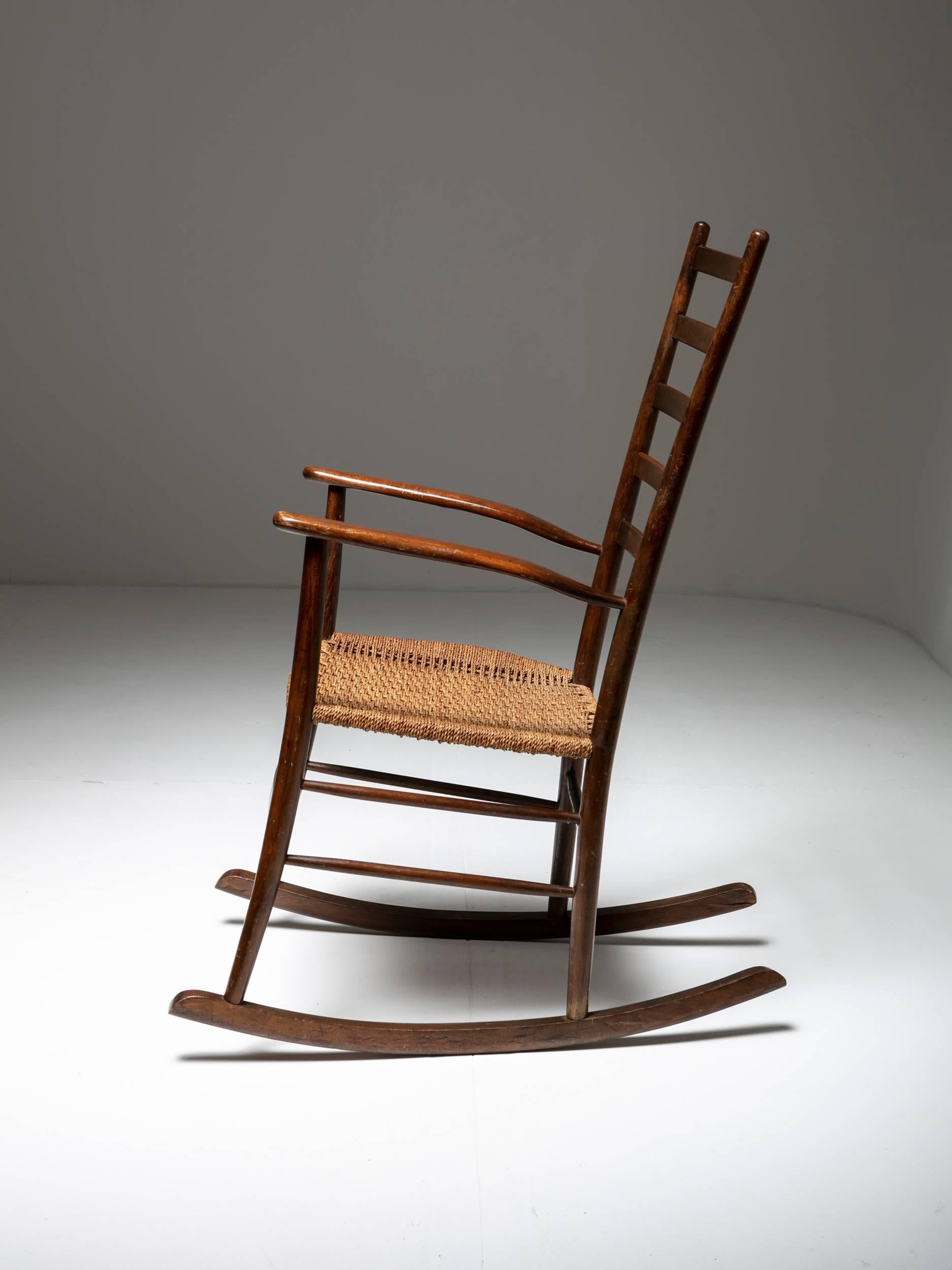 Mid-Century Modern Italian 1950s Rocking Chair